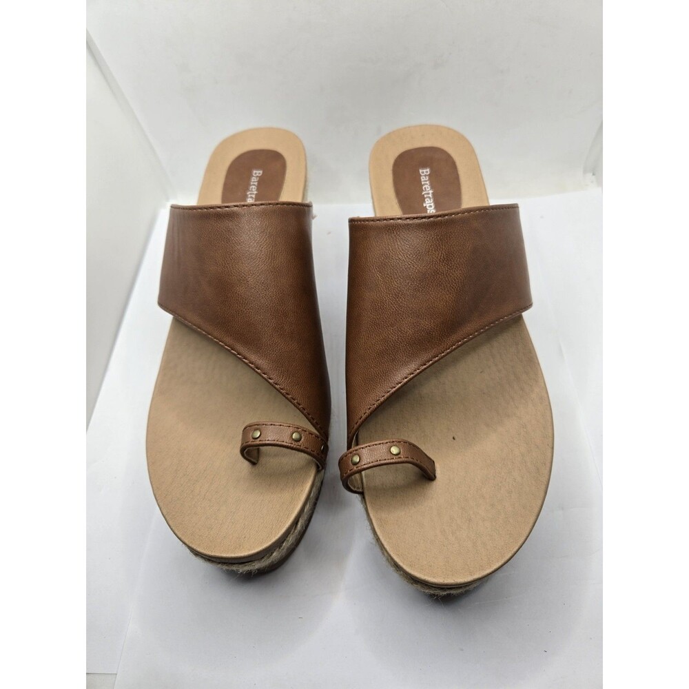 Baretraps Shoes Women's Brown Lynn Toe Ring WedgePlatform Sandals Size 7